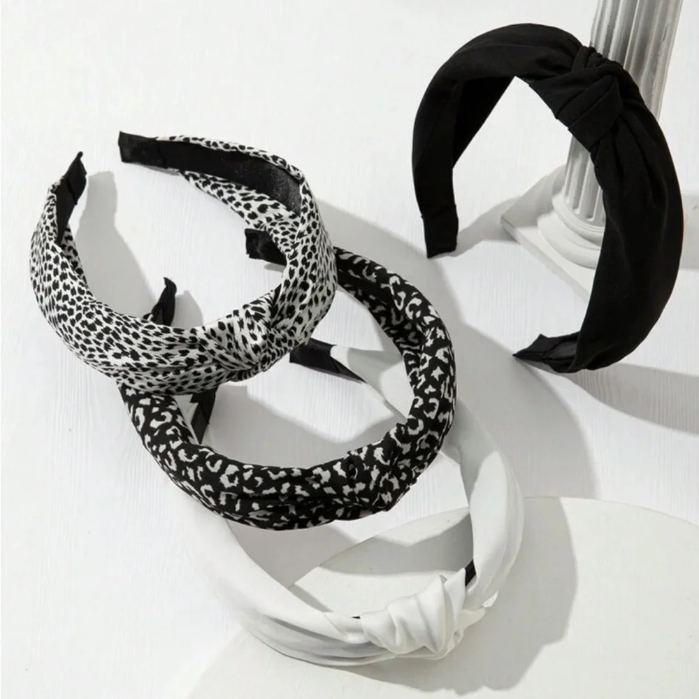 4-pack headbands black & white - Picture 3 of 4